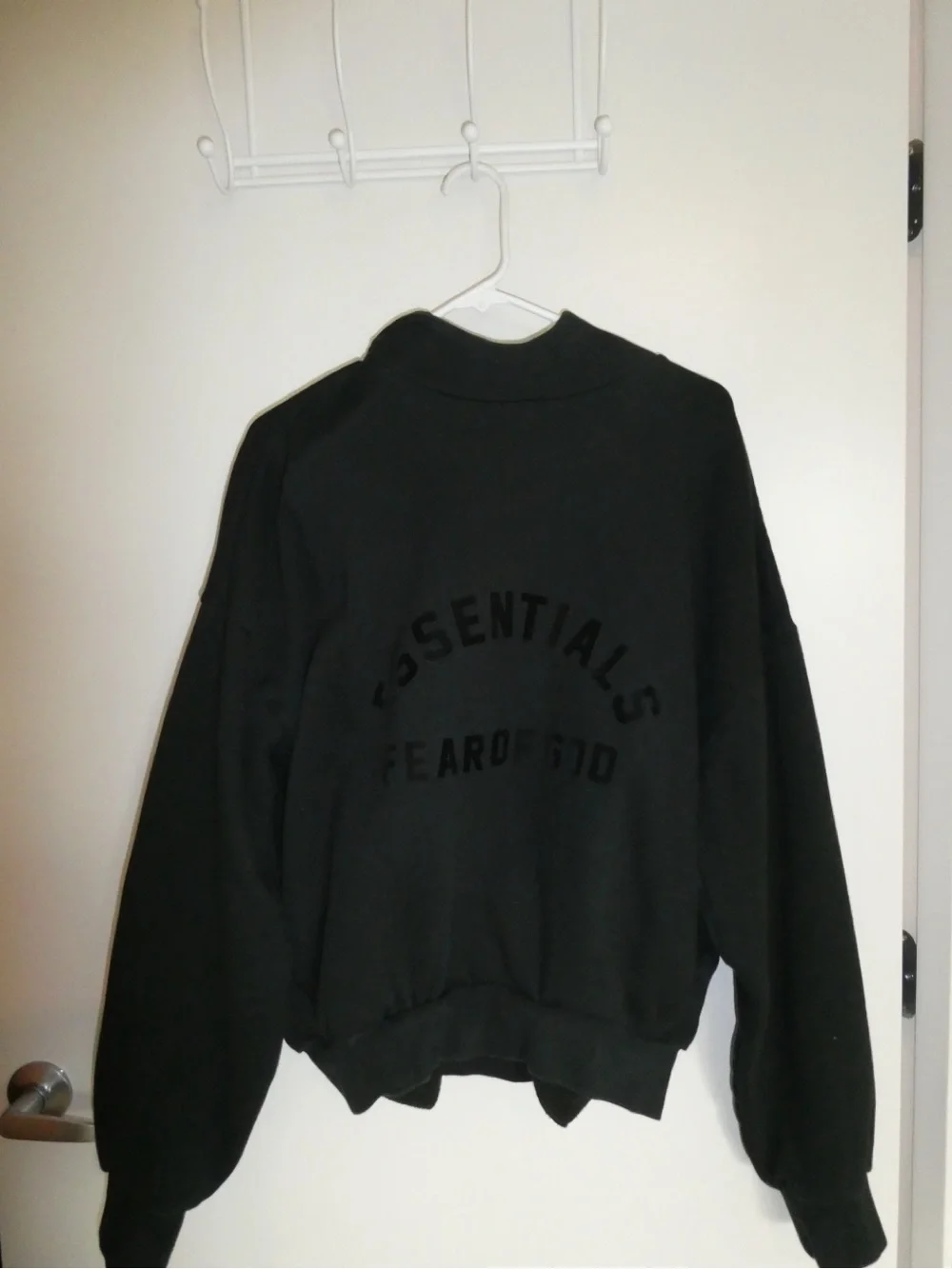 Fear of God Essentials Black Crewneck Sweatshirt with Back Logo